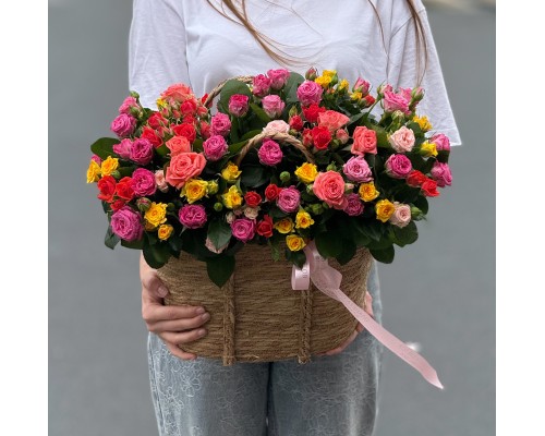 Корзина роз №34