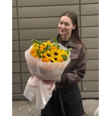 Монобукет из подсолнухов